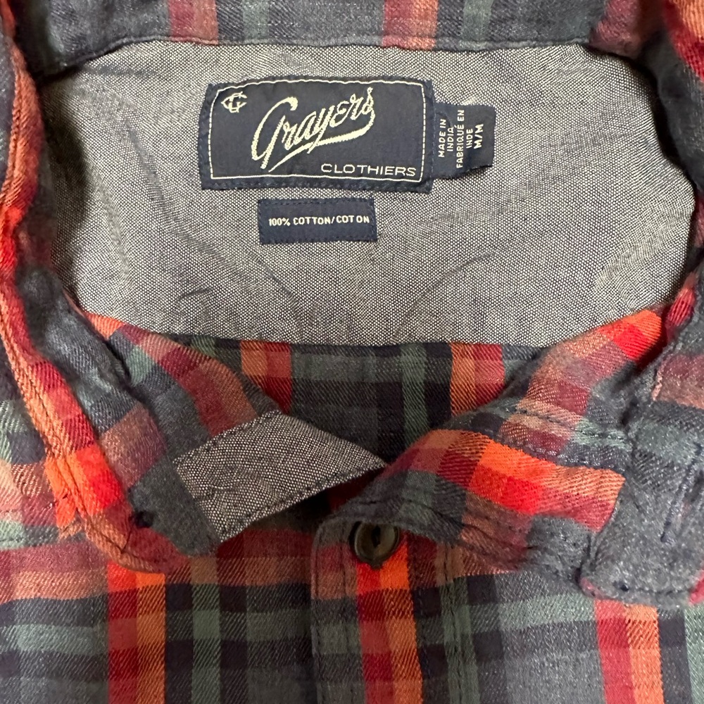 **Grayers** Lightweight Plaid Button Down Size Me… - image 5